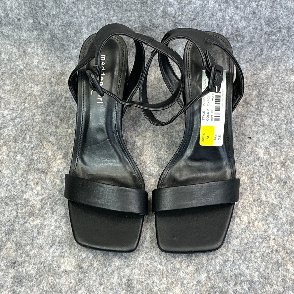 Madden Girl Womens Winnii Ankle Strap Block Heel Dress Sandals Black Shoes 7.5 - Picture 6 of 11